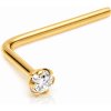 Šperky eshop - Zlatý piercing 9K do nosa s čírym zirkónom S5GG279.28