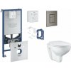 Grohe Rapid SLX Set predstenovej inštalácie, klozetu, dosky SoftClose, tlačidla Skate Cosmopolitan a súpravy na vhadzovanie tabliet, kefovaný Hard Graphite SANI11BB5126-GR