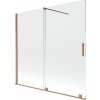 MEXEN/S - Velar Dvojkrídlová posuvná vaňová zástena 170 x 150, transparent, kartáčovaná meď 896-170-000-01-65