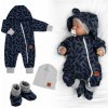 Rastúci teplákový overal pre bábätko, čiapky, topánky, 3D, Nature - jeans pierka Baby Nellys
