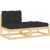 Súprava záhradného nábytku, drevo VidaXL, čierna, 2 ks