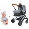 Smoby Set hlboký a športový DeLuxe Pastel Maxi Cosi&Quinny Grey 3v1 a bábika v kostýme Zajačik Animal Doll MiniKiss 27 cm so zvukom