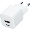 Solight USB-C + USB-A fast charger GaN 20W PD DC77