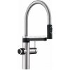 Blanco EVOL-S Pro Drezová batéria s flexibilným ramenom, spŕškou a filtračnou funkciou, oceľ/čierna 526311