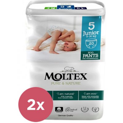 MOLTEX 2x Pure&Nature 5 Junior 9-14 kg 20 ks