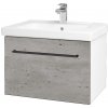 Dreja Umývadlová skrinka BIG INN SZZ 65 - N01 Biela lesk / Úchytka T06 / D01 Betón