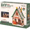 RoboTime 3D drevená skladačka Miniatúra domčeka Svietiaci vianočný dom