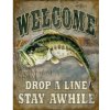 TIN SIGNS Retro plechová ceduľa Welcom Bass Fishing (TSN1669)