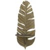 Chic Antique Mosadzná antik nástenná kovová polička v tvare peria Feather - 24*12*56cm - Chic Antique