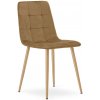 Jedálenská zamatová stolička KARA hnedá - kovové nohy v dekore dreva Počet stoličiek: 2ks