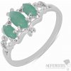 Nefertitis Prsteň strieborný s brúsenými smaragdmi Ag 925 023319 EM - 54 mm (US 7), 2,5 g