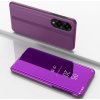 Knižkové puzdro Electroplating Mirror na Samsung Galaxy S25 Edge 5G - Fialová