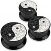 Šperky eshop - Plug do ucha - JIN JANG, trblietky a zirkóny Y14.5 - Hrúbka piercingu: 16 mm