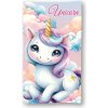 FARO Osuška Micro Jednorožec obláčiky Polyester, 70/140 cm