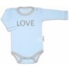 Baby Nellys Body dlhý rukáv Love - modrý