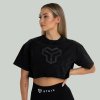 GymBeam Dámske tričko CropTop Washed Black - STRIX Veľkosť: L 93904-4-L
