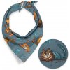 Biante Detská bavlnená šatka Sandra SA-705 Mačacia partia na tmavo sivomodrom
