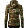 Zubárka princezná - Mikina dámska trendy zipper s kapucňou - M ( Hnedý maskáč )