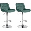 Design-Shop Vonore chróm / zamat Zelená 2 ks