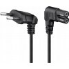 PremiumCord Kabel síťový 230V k magnetofonu se zahnutými konektory 0.75m