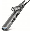 AXAGON HUE-STC, 4x USB ALU STRIP hub, 1x USB-A 5Gbps, 2x USB-A & 1x USB-C 480Mbps, kábel USB-C 12cm HUE-STC
