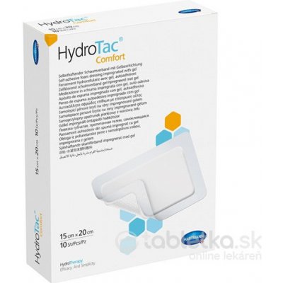 HydroTac Comfort krytie na rany penové hydropol. impregnované gelom samolepiace 15x20 cm 10 ks