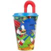 STOR Plastový pohár s vrchnákom a slamkou JEŽKO SONIC 430ml, 40530