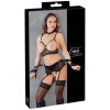 Cottelli Collection Bondage čipkový set čierny L s reťazcami
