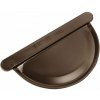 KJG Čelo žľabové polkruhové 200 mm šírka žľabu 80 mm pozink RAL 8028 Testa di Moro