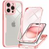 Techsuit ColorVerse 360 Series – 360° kryt + ochranné sklo na iPhone 15 Pro Max – ružový