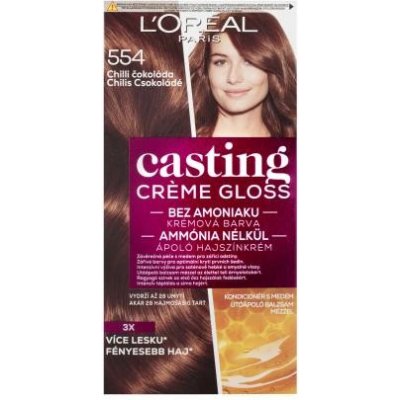 L'Oréal Paris Casting Creme Gloss farba na vlasy 48 ml odtieň 554 chilli chocolate pre ženy