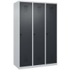 Šatňová skriňa C+P Cabo-Plus, 3 oddelenia, 1200 x 500 x 1850 mm, sivá/čierno-sivá
