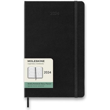 Moleskine A5 týždenný 2024 čierny