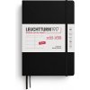 Leuchtturm 1917 Týždenný plánovač v tvrdej väzbe 2025/2026 18M EN A5 čierny