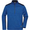 James & Nicholson Mikina Strong JN 864 na 1/2 zip, fleecová, pánská COT020864s7401-royal melan S Melír modrá královská/navy