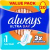 Always Ultra Day Normal duo hygienické vložky s křidélky 20 ks