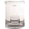 Skleněný svícen DutZ Hurricane with cup, výška 24 cm, průměr 18 cm, barva čirá