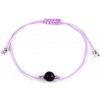 Náramok shamballa s imitáciou minerálu - 1 ks 4 fialová sv.