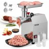 Elektrický mlynček na mäso na komerčné použitie, výkon 2,3 kg/min, priemyselný mlynček na mäso č. 8 s 2 nožmi z nehrdzavejúcej ocele, 2 mlecie dosky, výkonný 600 W strojček na klobásy, do kuchyne a re