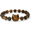 Silver Star Wildrose dámsky náramok, hnedý, Tiger Eye, 21 cm