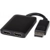 PremiumCord MST adaptér DisplayPort 1.2 - 2x HDMI, rozšíření+zrcadlení+2 obrazy, 4K*2K@60Hz kportad18