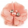 Kvet Ø5 cm s kamienkami ružová korálová 10ks