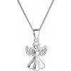 Evolution Group Strieborný náhrdelník anjel so Swarovski kryštálmi biely 32077.1, darčekové balenie