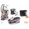 Set upratovací vozík a elektronický vysávač s mikrovlnkou Rowenta Trolley Vacuum Cleaner Smoby so zvukom a žehliaca doska