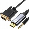 CO2 KÁBEL VGA - HDMI ADAPTÉR KONVERTOR AUDIO ADAPTÉR FULL HD 60HZ 1M