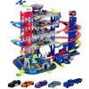Garáž s motorizovaným výťahom 6 poschodová Super Chase Center Majorette so zvukom a svetlom elektronický vláčik so 4 autíčkami od 5 rokov