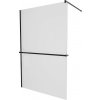 MEXEN/S - KIOTO Sprchová zástena WALK-IN s poličkou a držiakom uterákov 100 x 200, matné sklo 8 mm, čierna 800-100-121-70-30
