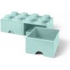 Úložný box LEGO úložný box 8 s šuplíkmi - aqua (5711938029906)
