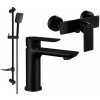 MEXEN/S - Alfa DF62 SET umývadlová batéria + sprchová s príslušenstvom, čierna 745704DF62-70