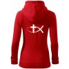 Ježíšova ryba - Mikina dámska trendy zipper s kapucňou - L ( Červená )